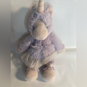 Demdaco Purple Unicorn Plush Lovey Toy Tulle Tutu Sparkle Lift the Spirit 8”